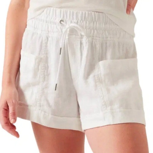 Athleta Pants - Athleta Cabo Linen 4” Shorts in White Womens Size 8